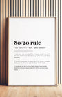 Definition Poster of 80/20 Rule on Gallery White background
