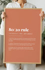 Definition Poster of 80/20 Rule on Terracotta background