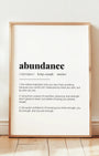 Definition Poster of Abundance on Gallery White background