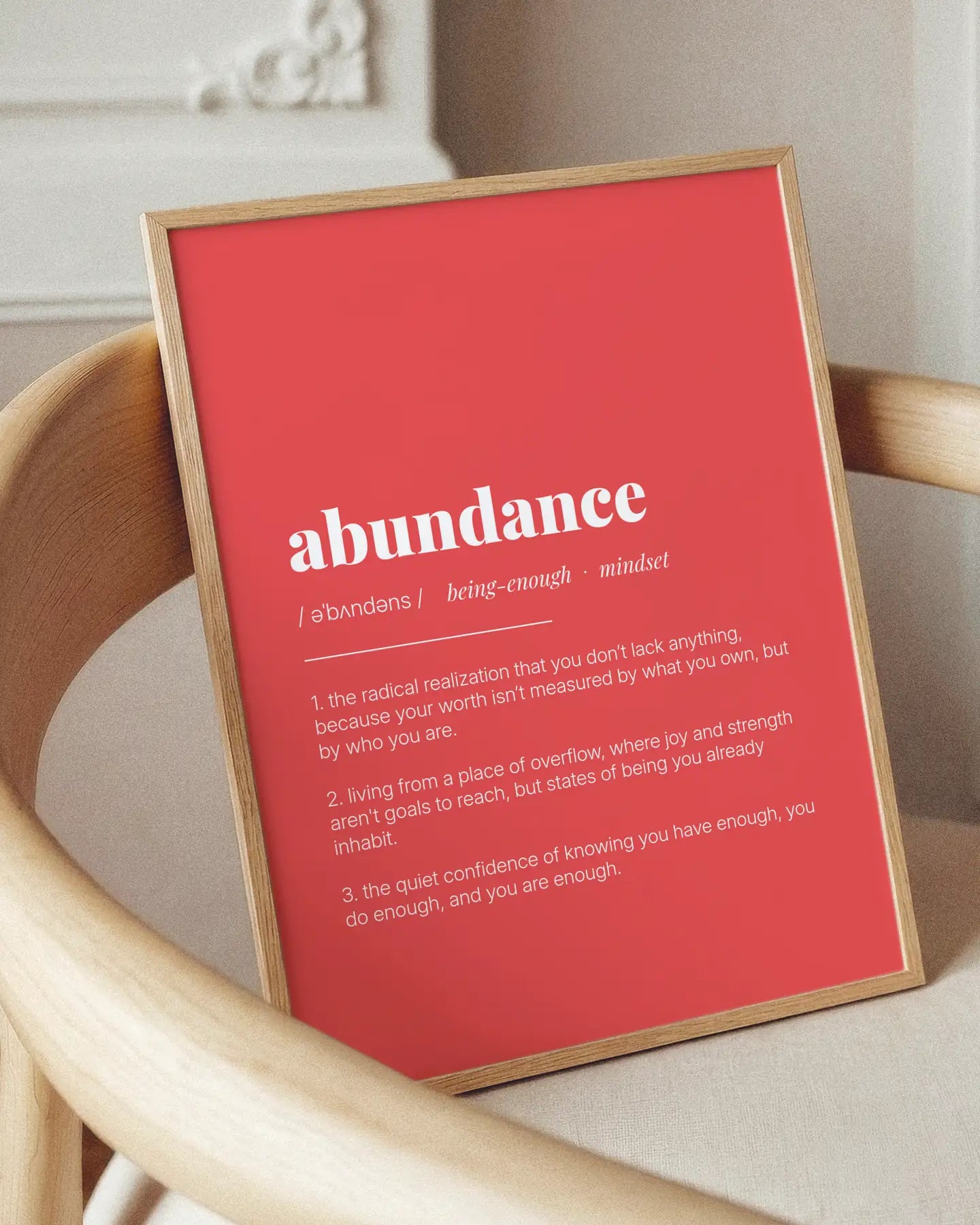 Definition Poster of Abundance on Strawberry background