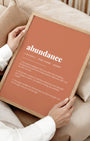 Definition Poster of Abundance on Terracotta background