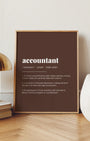 Definition Poster of Accountant on Espresso background