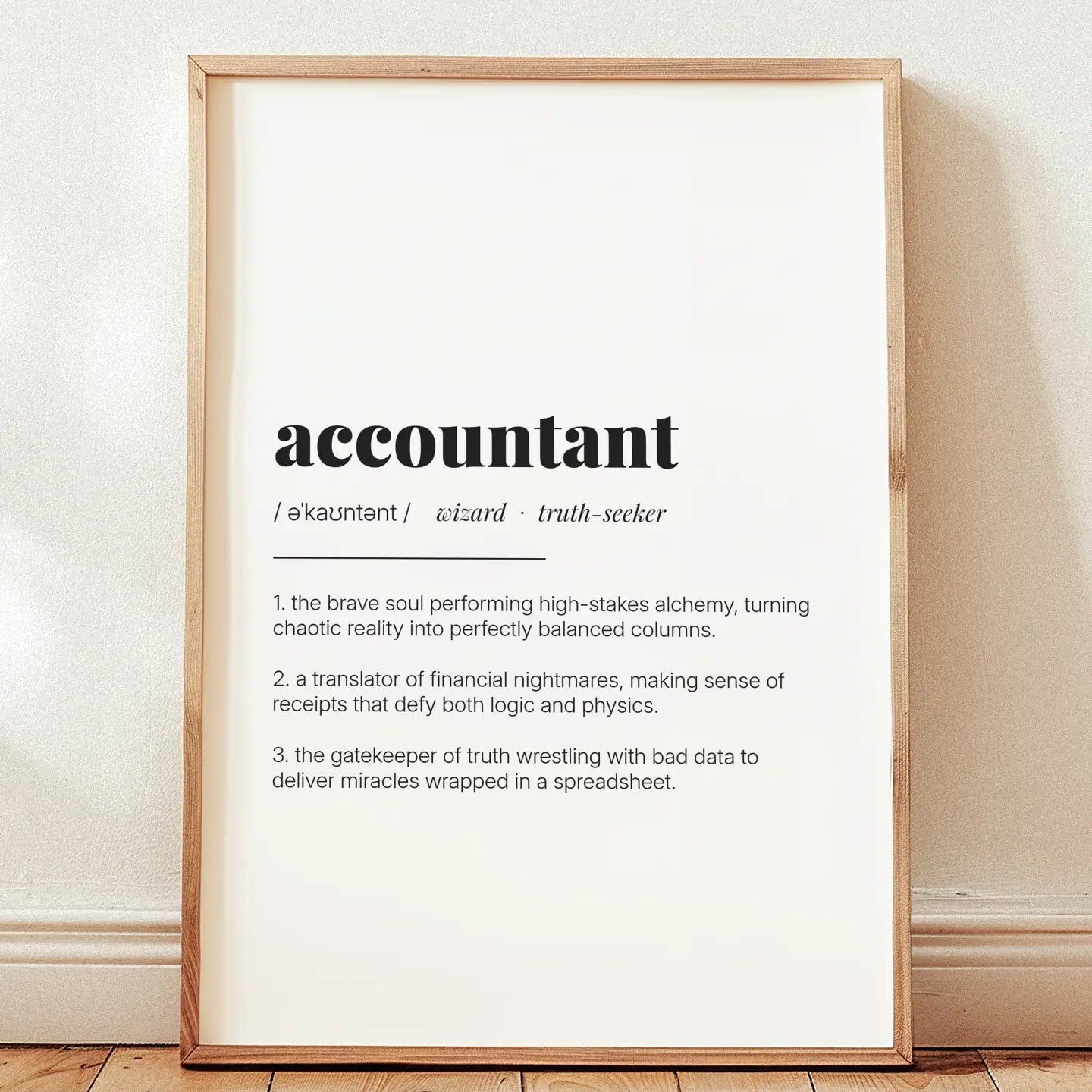 Definition Poster of Accountant on Gallery White background