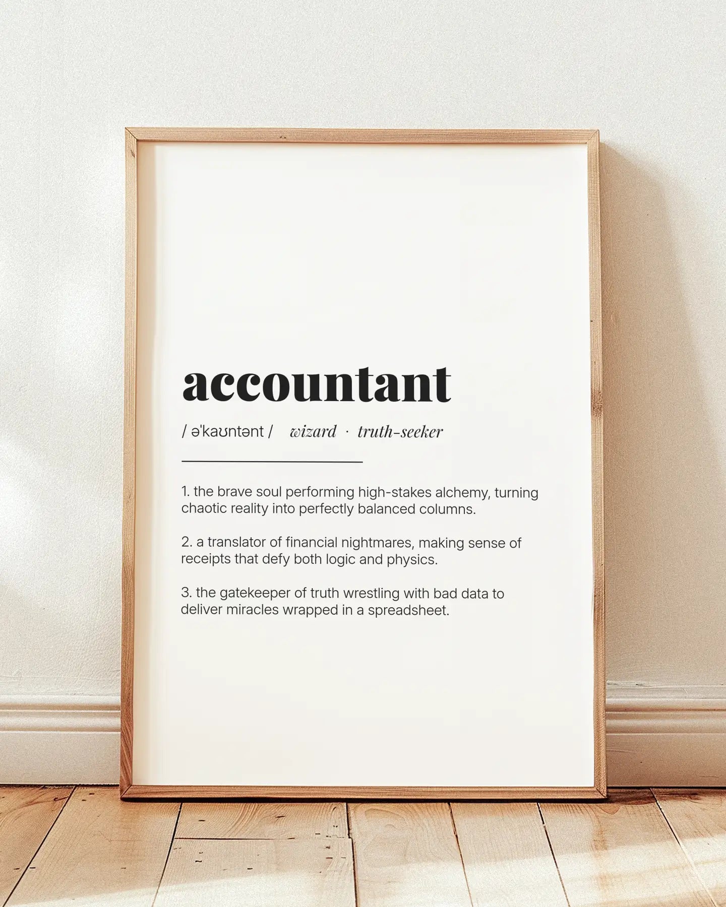 Definition Poster of Accountant on Gallery White background