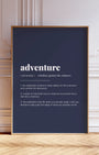 Definition Poster of Adventure on Deep Navy background