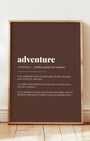 Definition Poster of Adventure on Espresso background
