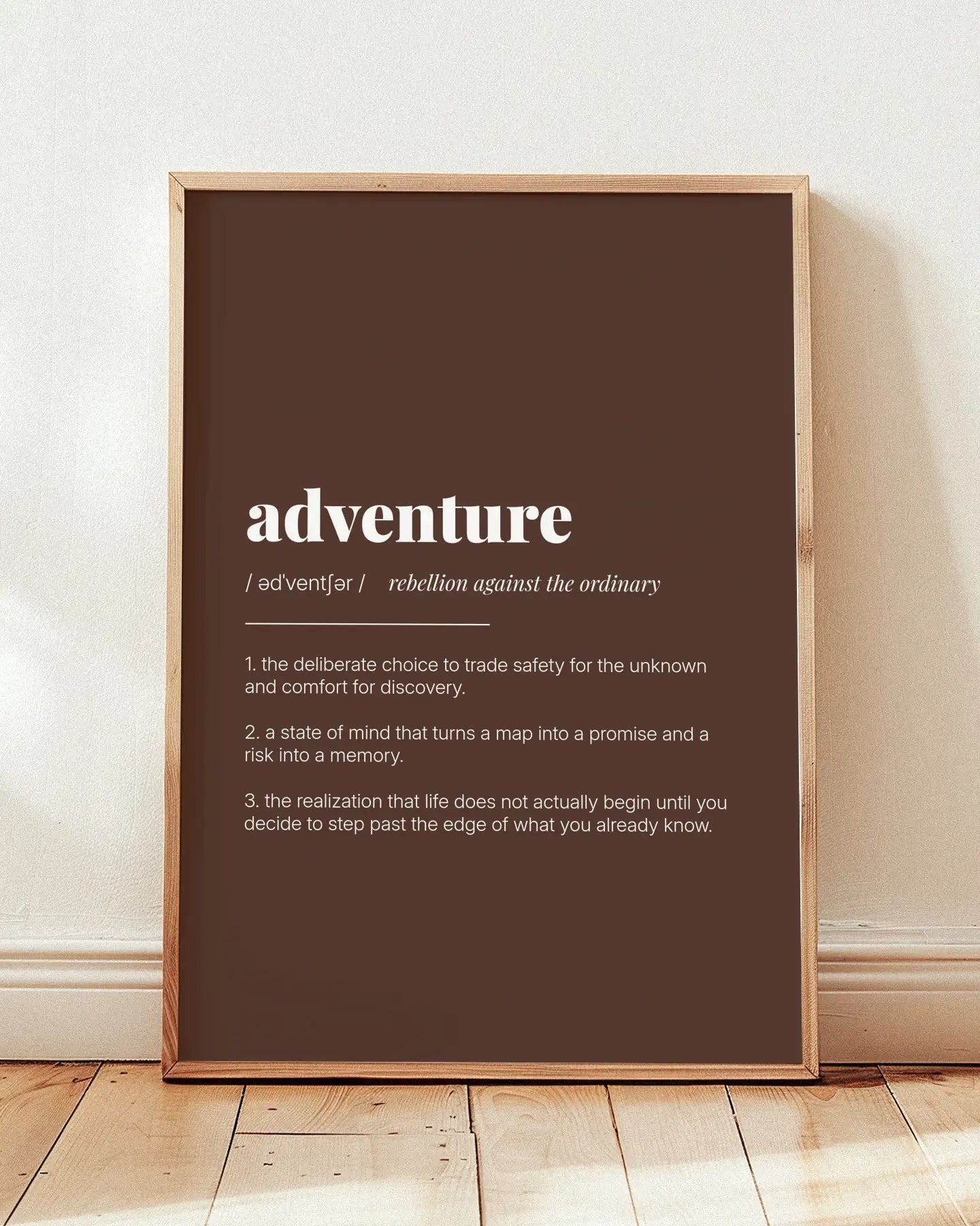Definition Poster of Adventure on Espresso background