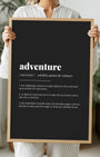 Definition Poster of Adventure on Midnight Ink background