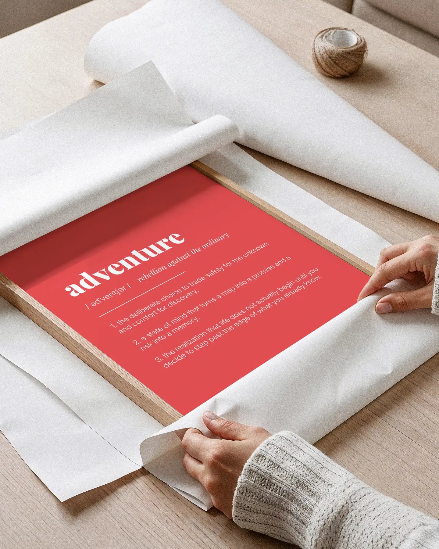 Definition Poster of Adventure on Strawberry background