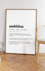 Definition Poster of Ambition on Gallery White background