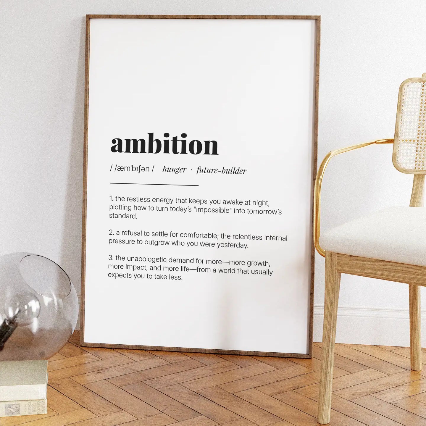 Definition Poster of Ambition on Gallery White background