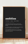 Definition Poster of Ambition on Midnight Ink background