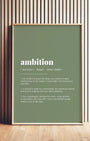 Definition Poster of Ambition on Sage Green background