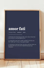 Definition Poster of Amor Fati on Deep Navy background