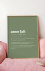 Definition Poster of Amor Fati on Sage Green background