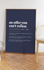 Definition Poster of An offer you<br />can't refuse on Deep Navy background