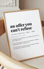Definition Poster of An offer you<br />can't refuse on Gallery White background