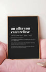 Definition Poster of An offer you<br />can't refuse on Midnight Ink background
