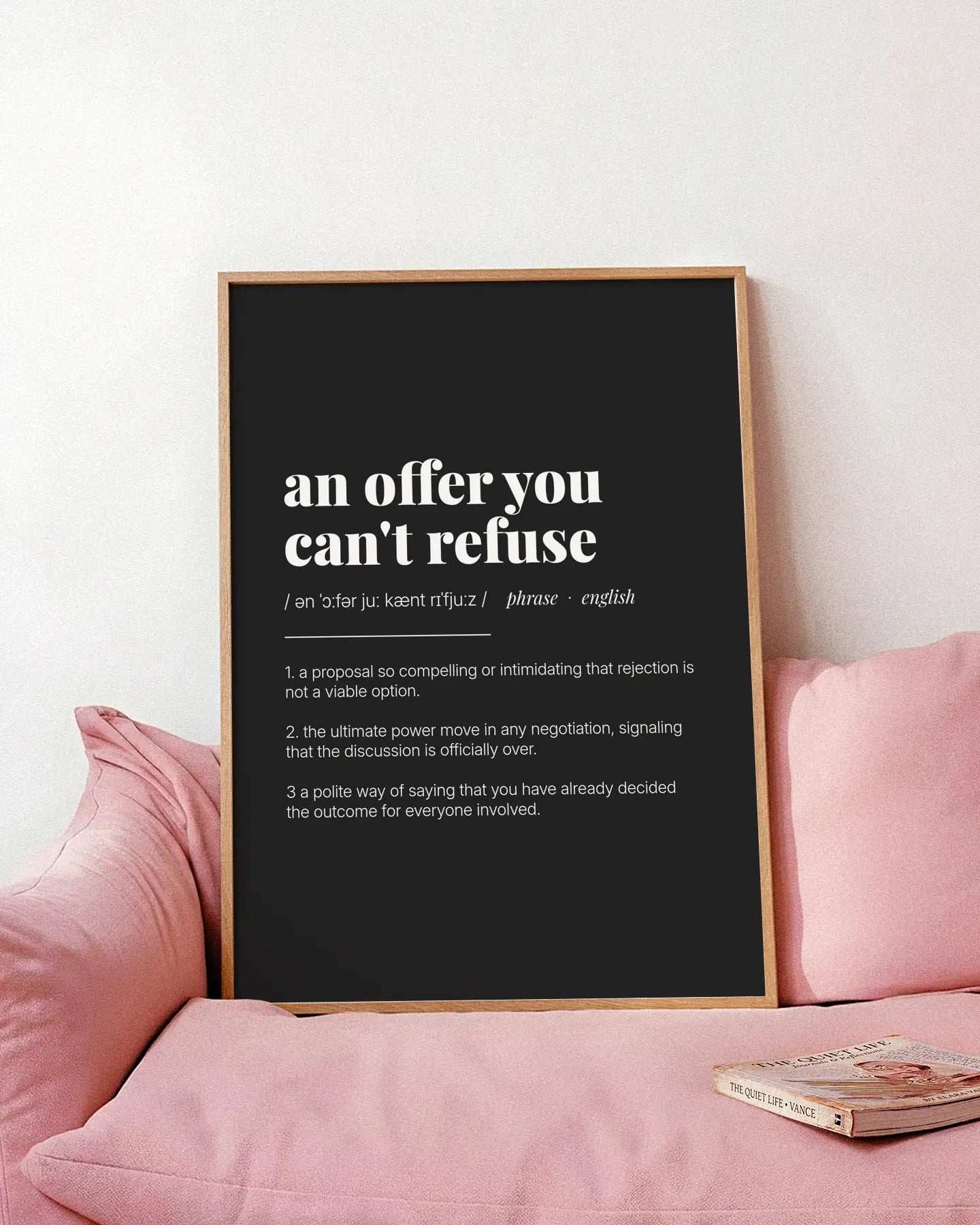 Definition Poster of An offer you<br />can't refuse on Midnight Ink background
