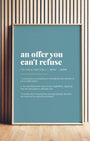 Definition Poster of An offer you<br />can't refuse on Sea Glass background