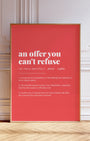 Definition Poster of An offer you<br />can't refuse on Strawberry background