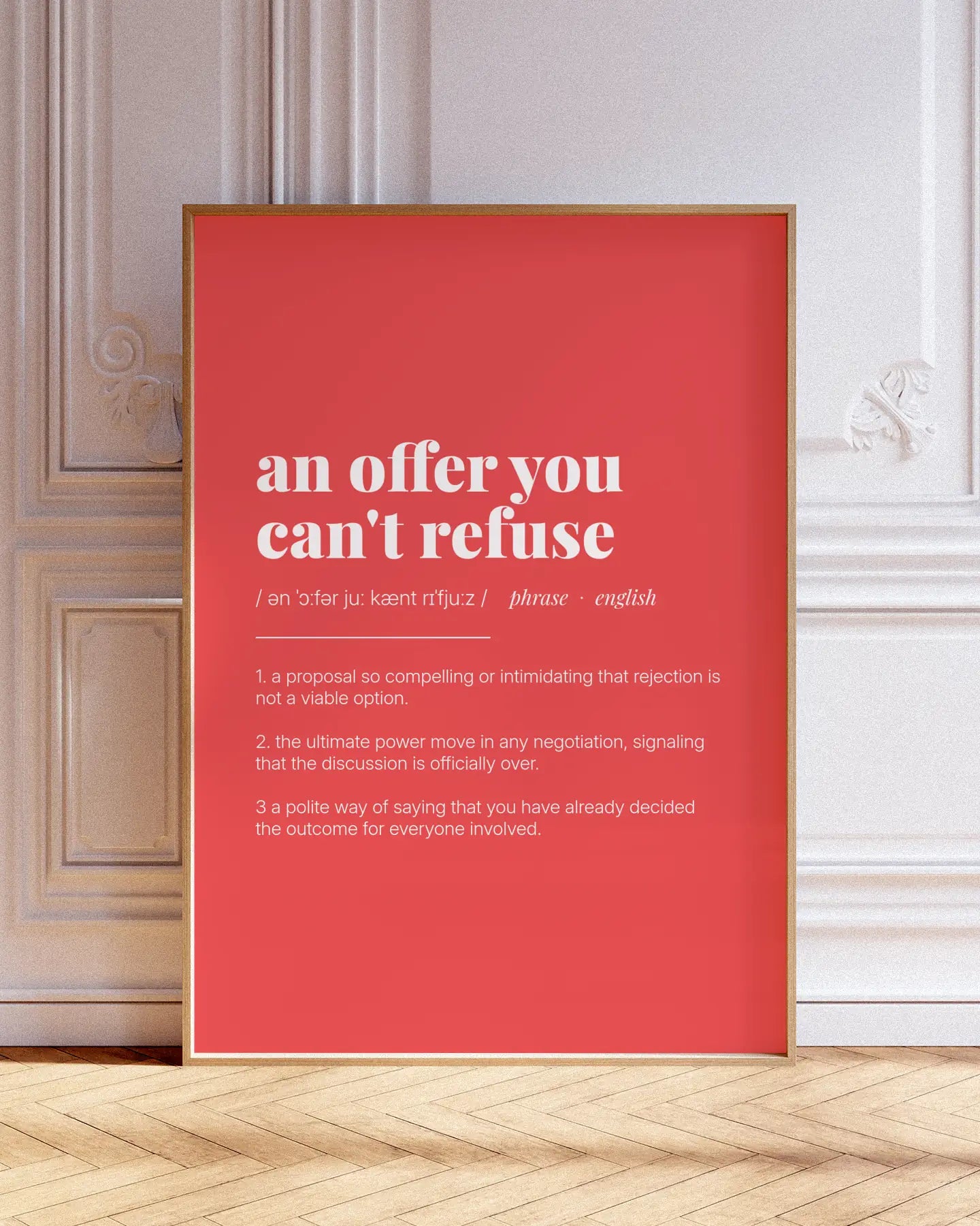 Definition Poster of An offer you<br />can't refuse on Strawberry background