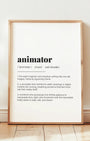 Definition Poster of Animator on Gallery White background