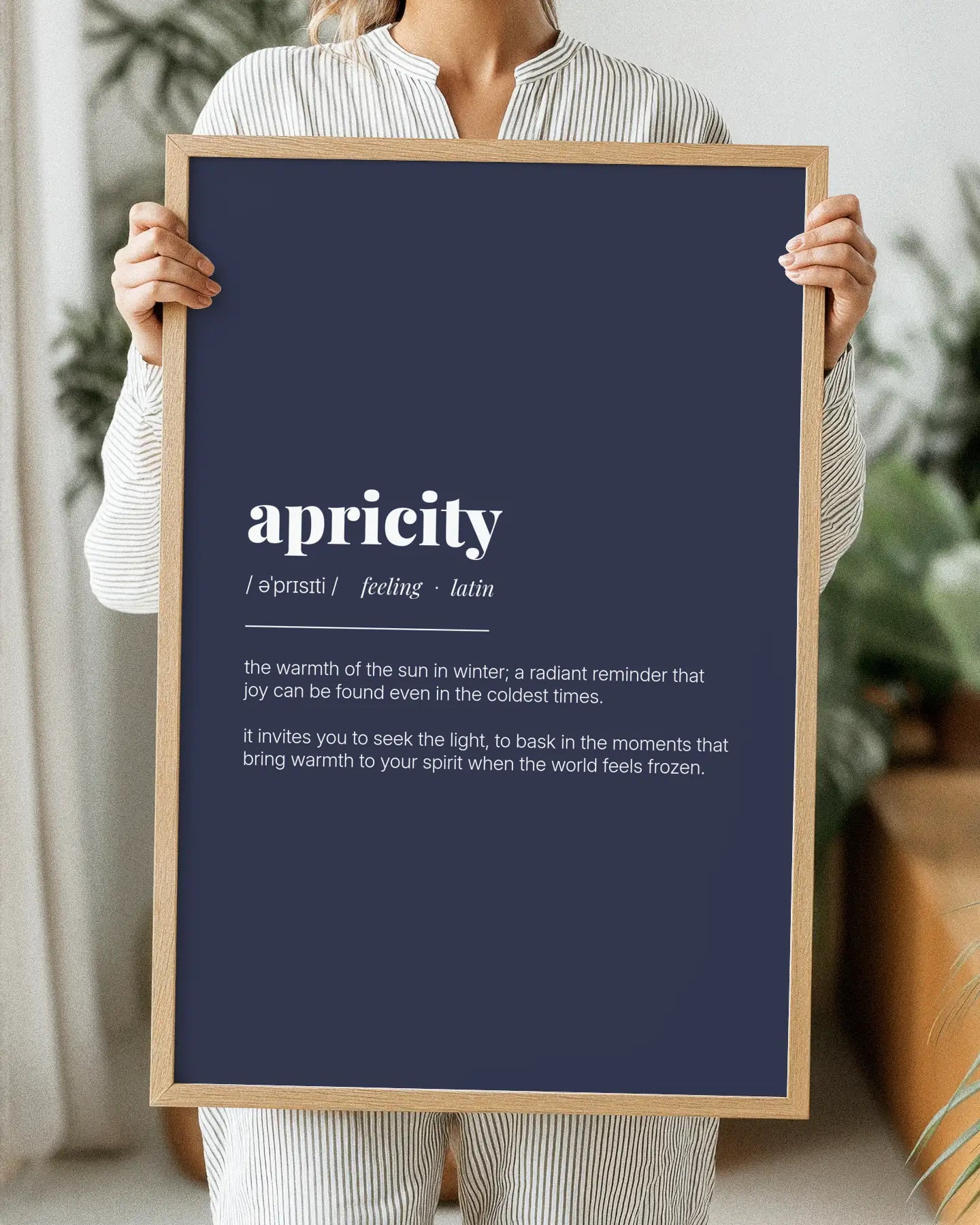 Definition Poster of Apricity on Deep Navy background