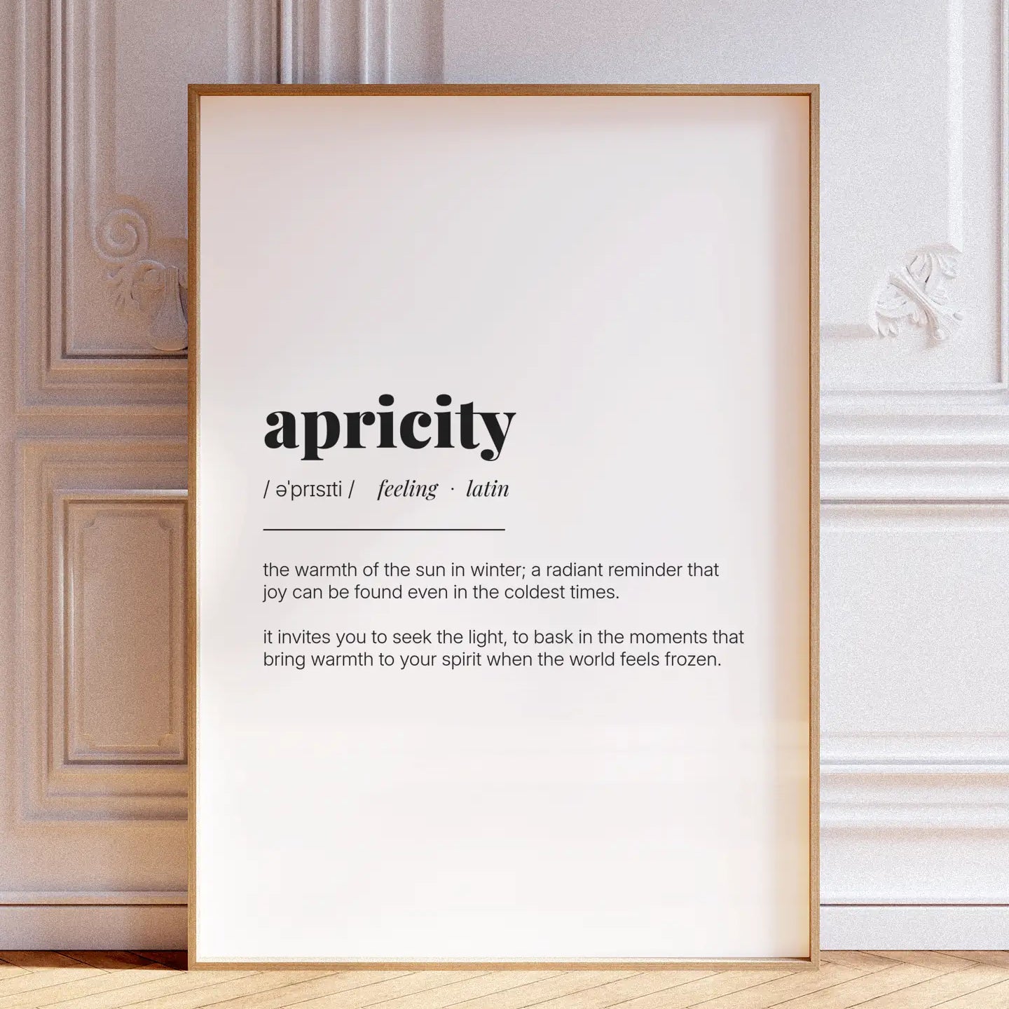 Definition Poster of Apricity on Gallery White background