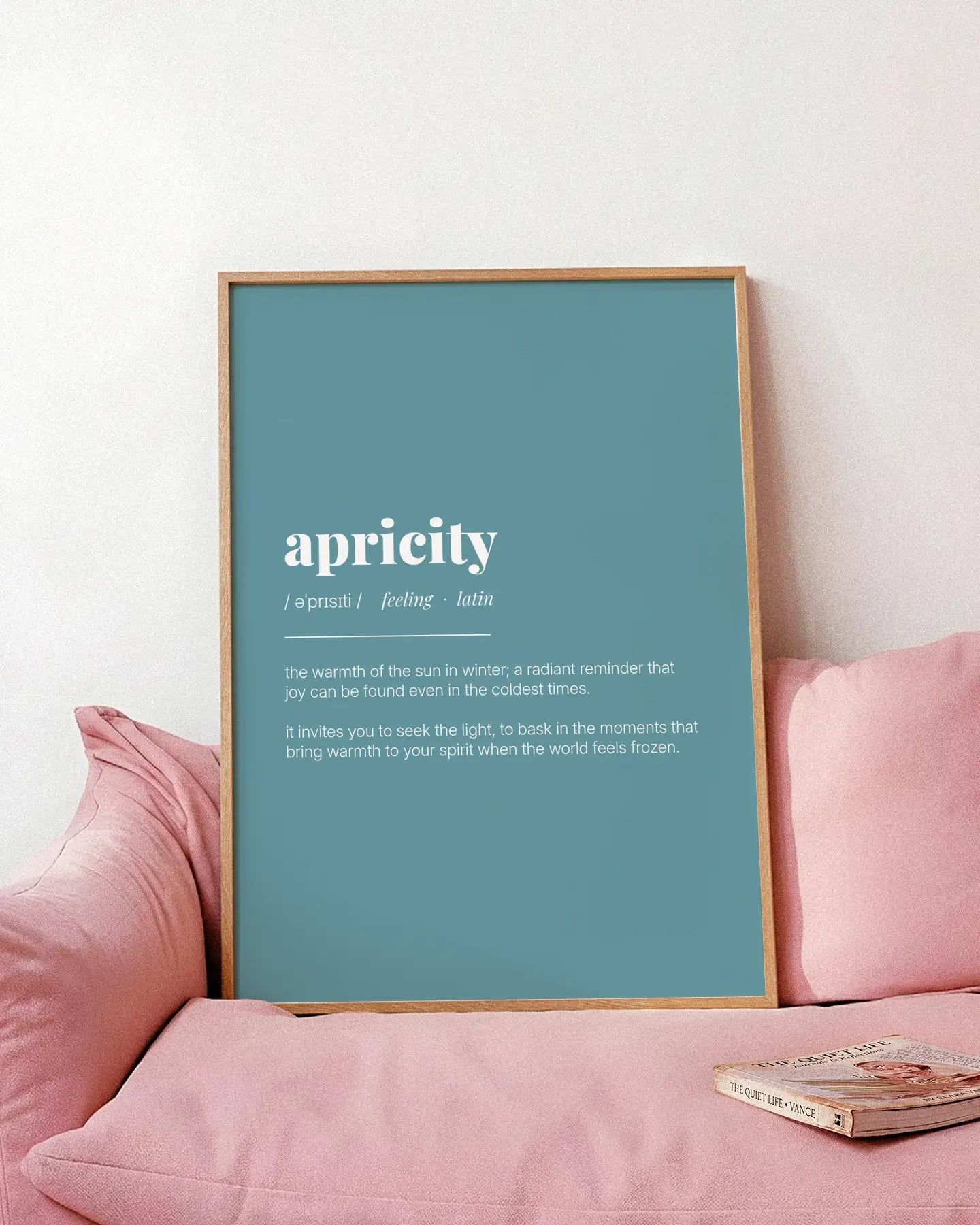 Definition Poster of Apricity on Sea Glass background