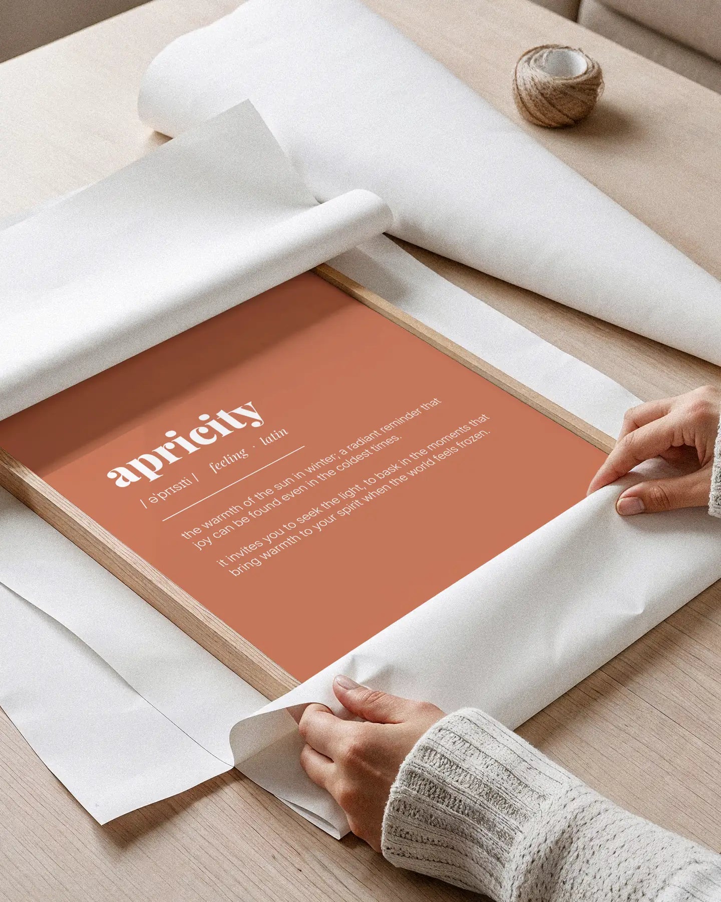 Definition Poster of Apricity on Terracotta background