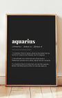 Definition Poster of Aquarius on Midnight Ink background