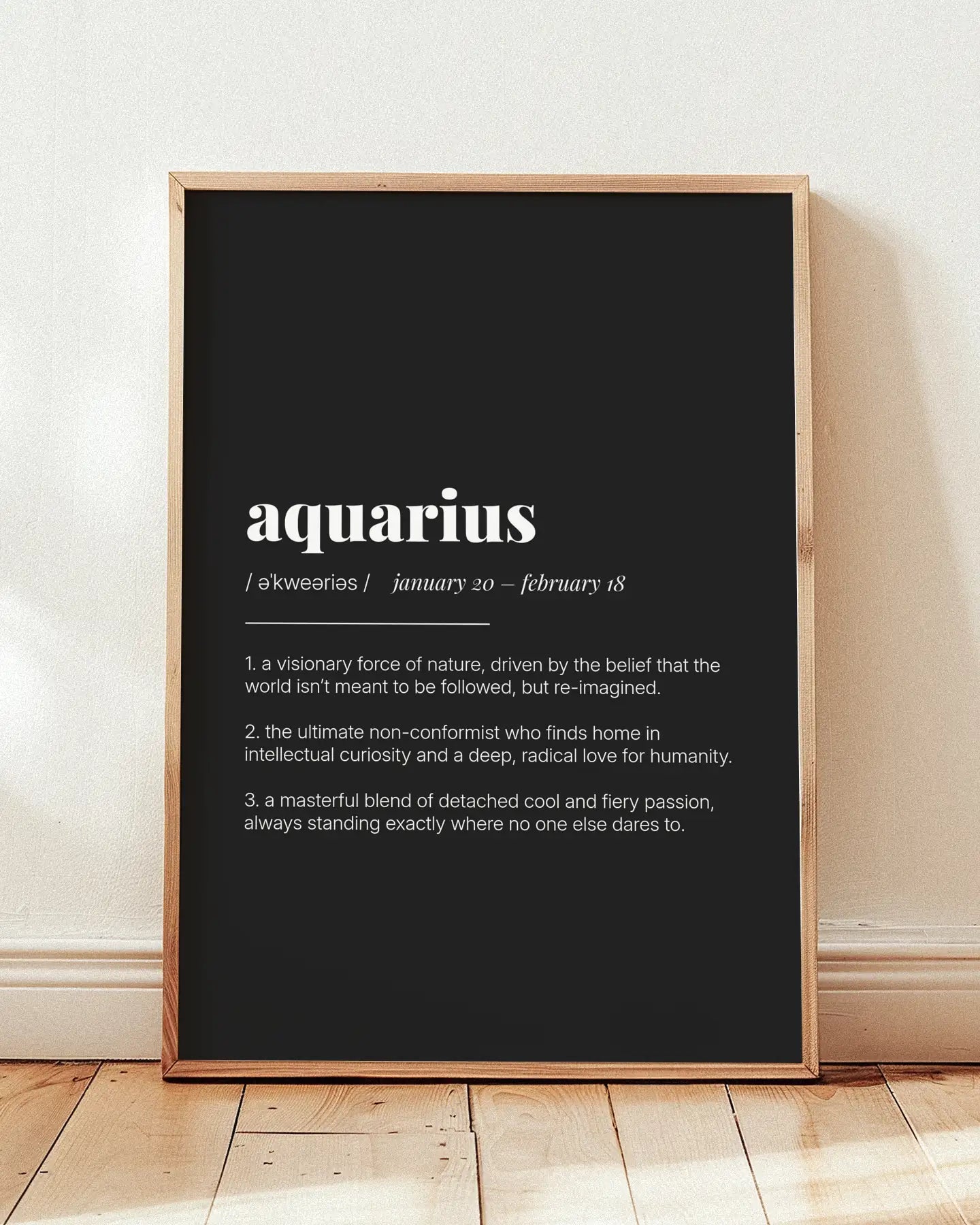 Definition Poster of Aquarius on Midnight Ink background