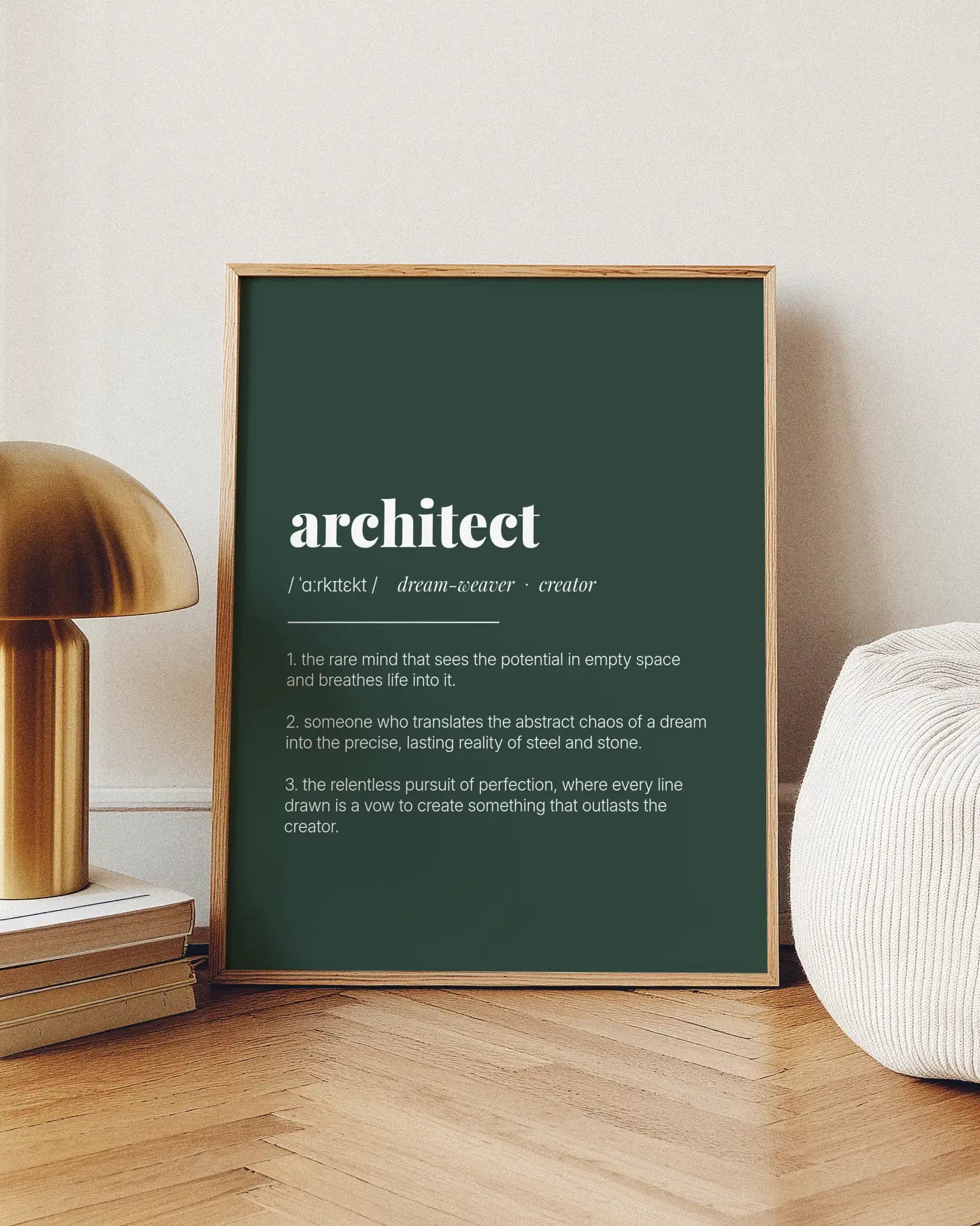 Definition Poster of Architect on Emerald background
