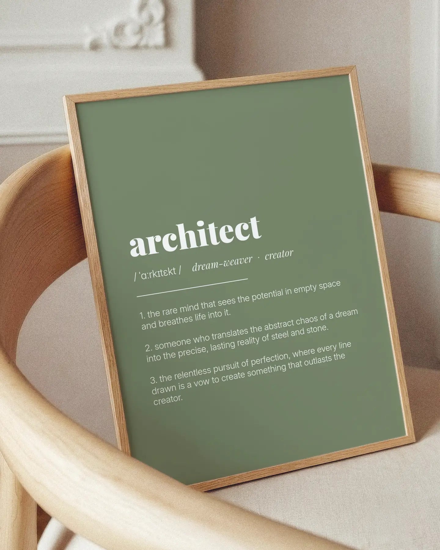 Definition Poster of Architect on Sage Green background