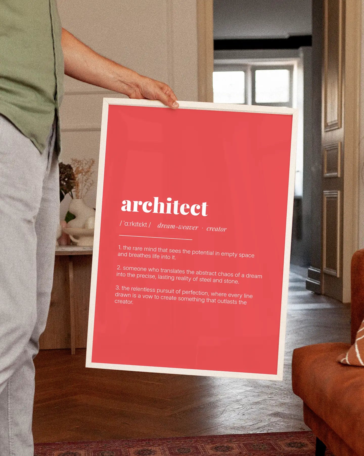 Definition Poster of Architect on Strawberry background