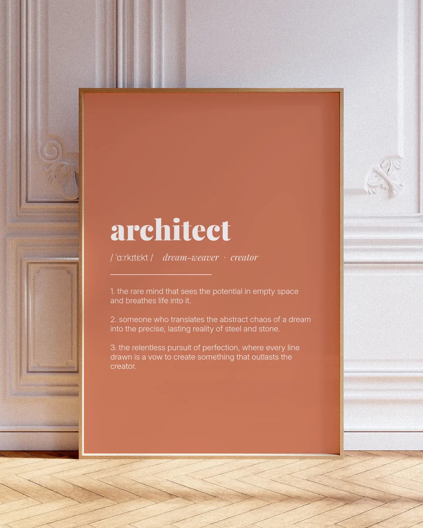 Definition Poster of Architect on Terracotta background