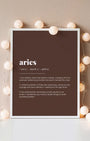 Definition Poster of Aries on Espresso background