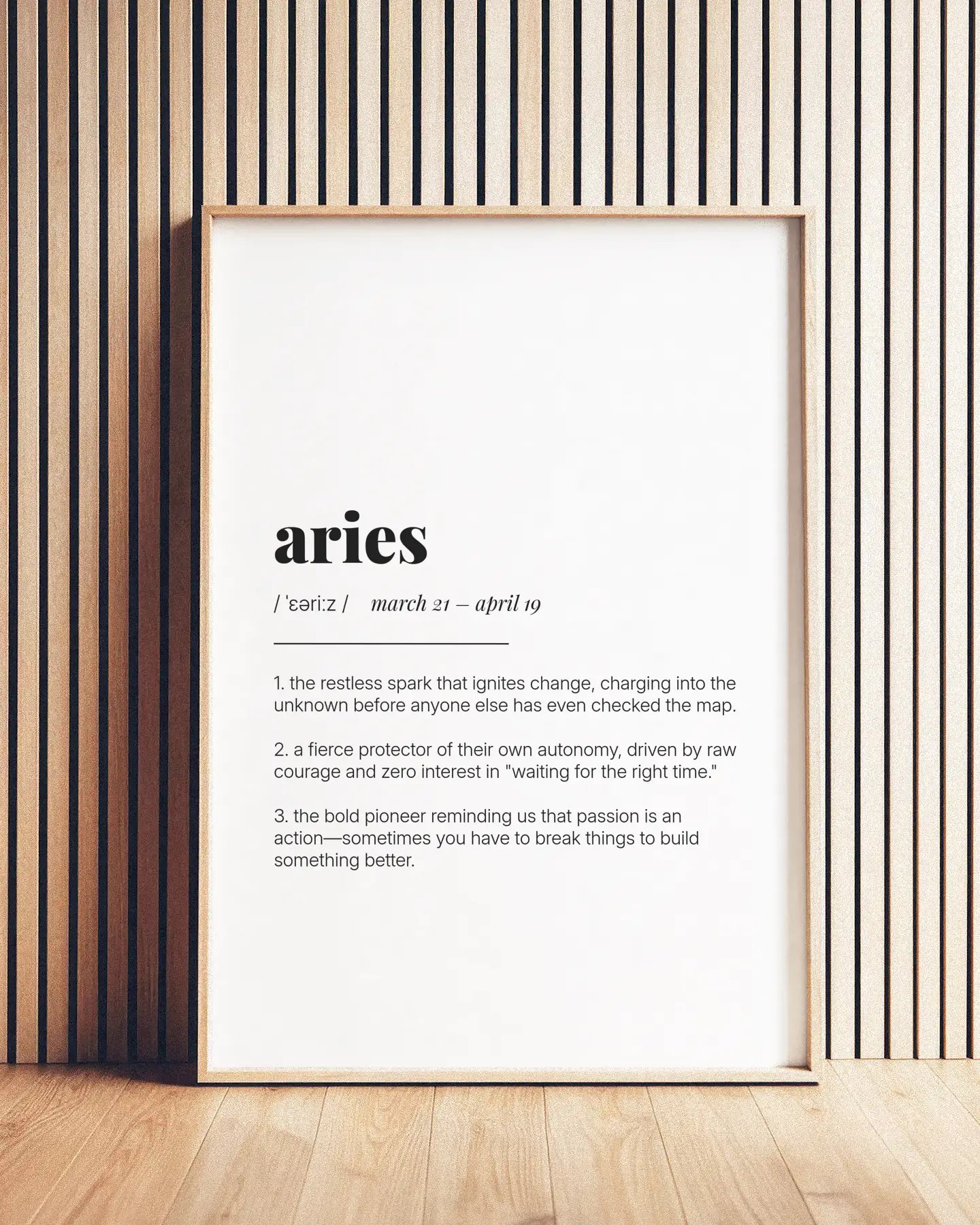 Definition Poster of Aries on Gallery White background