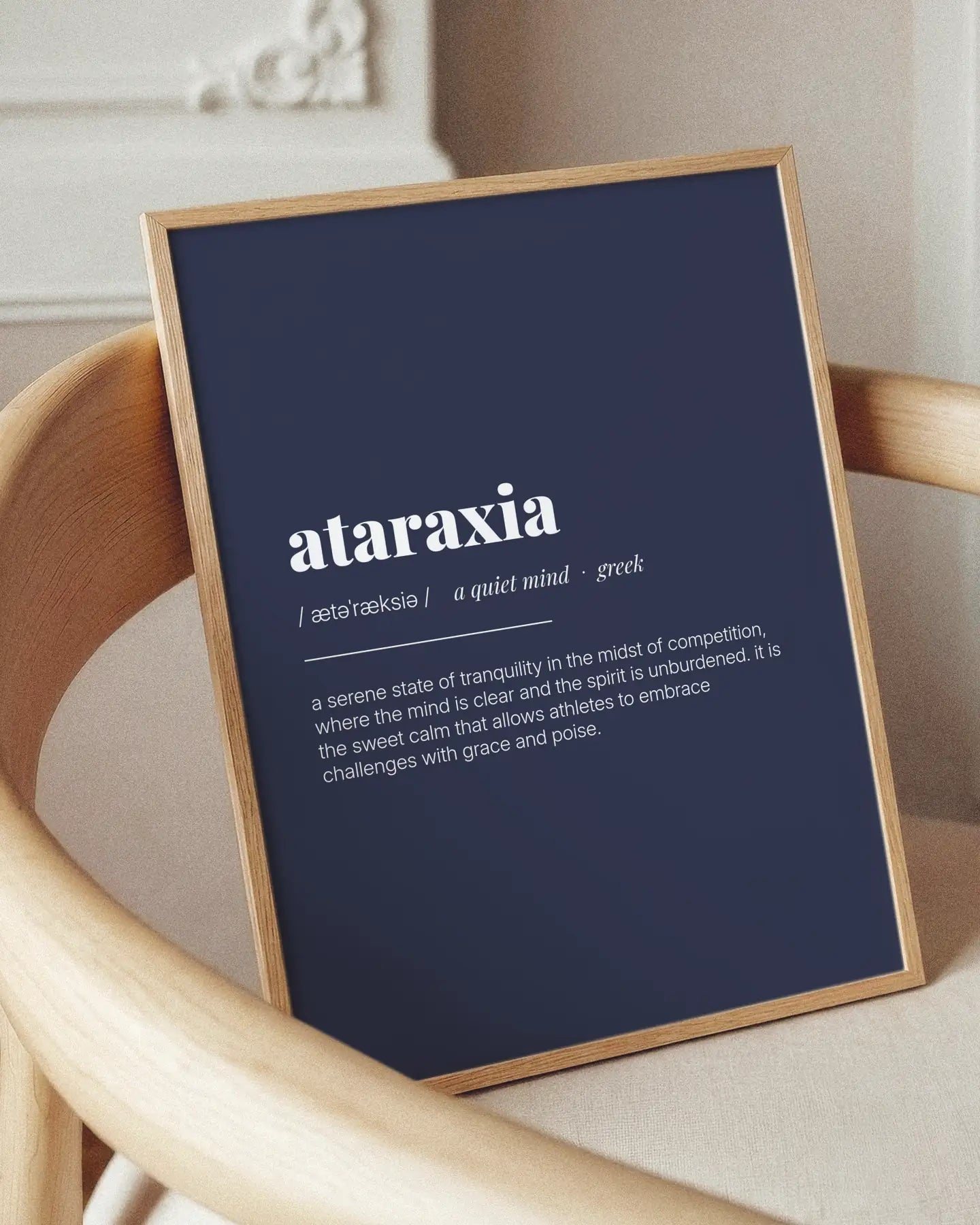 Definition Poster of Ataraxia on Deep Navy background