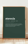 Definition Poster of Ataraxia on Emerald background