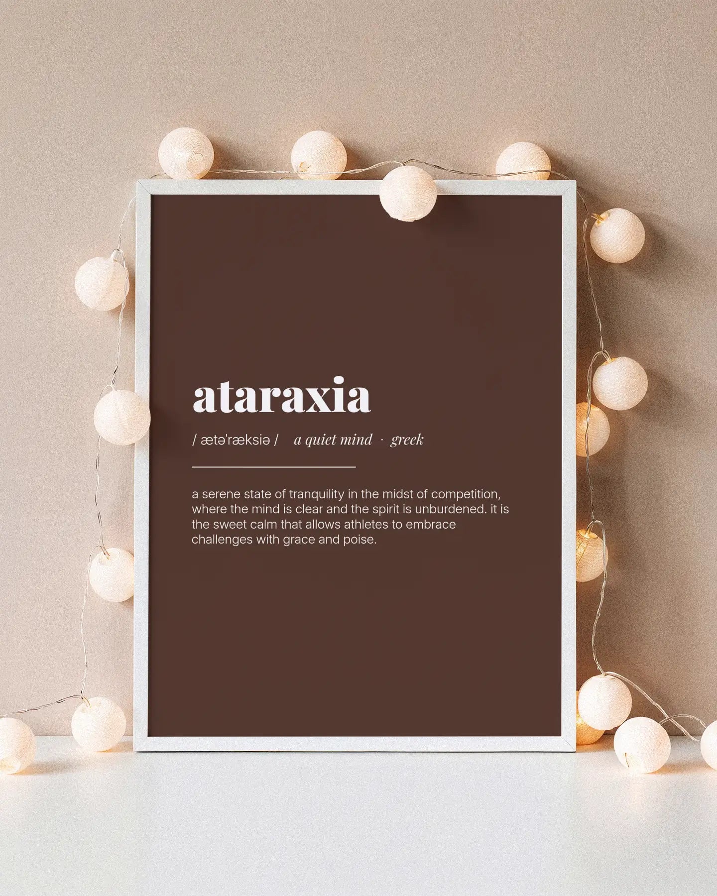 Definition Poster of Ataraxia on Espresso background