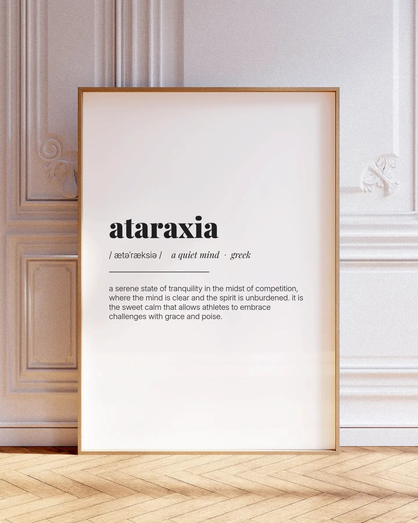 Definition Poster of Ataraxia on Gallery White background