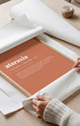 Definition Poster of Ataraxia on Terracotta background
