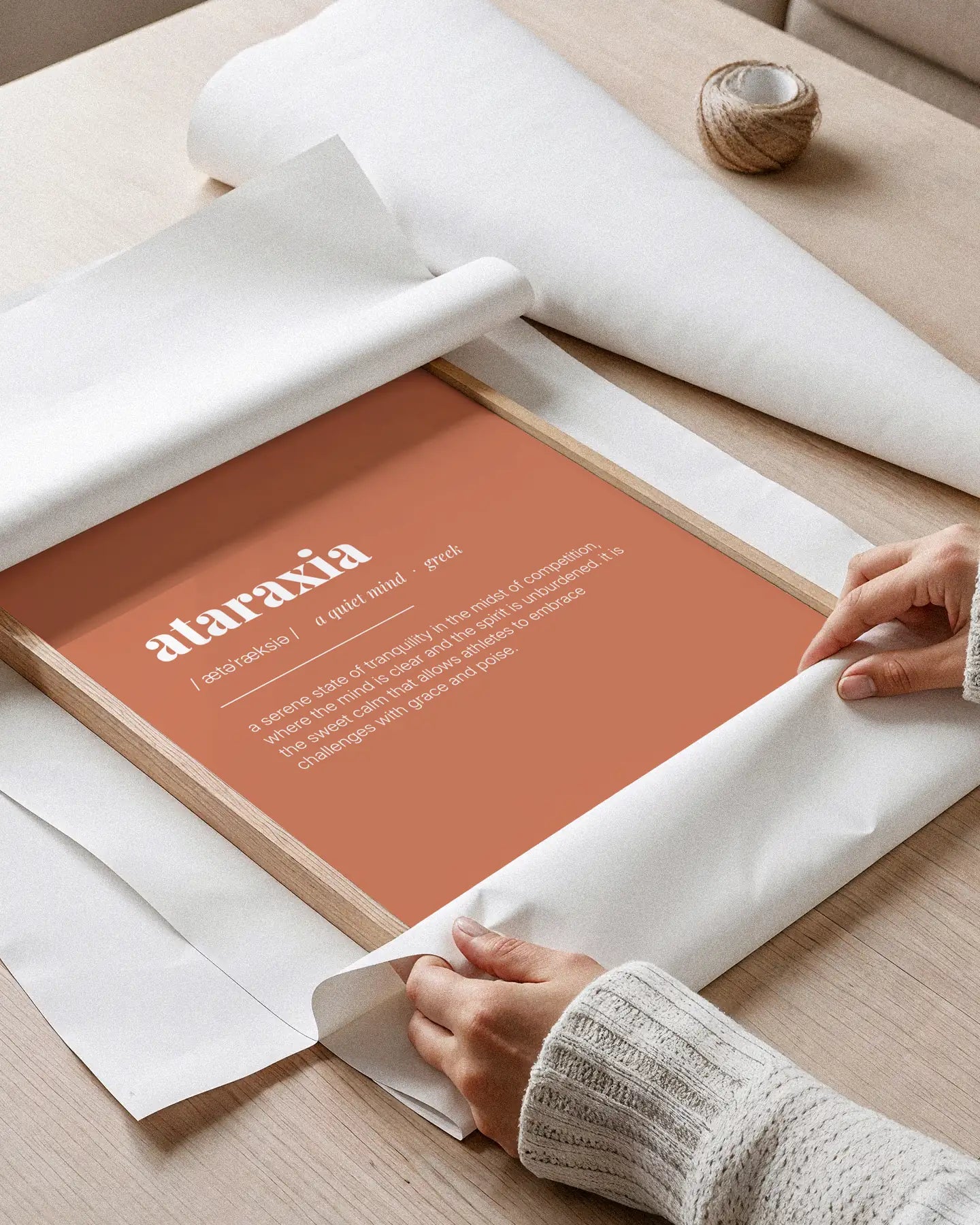 Definition Poster of Ataraxia on Terracotta background