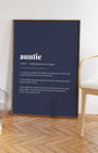 Definition Poster of Auntie on Deep Navy background