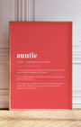 Definition Poster of Auntie on Strawberry background