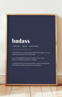 Definition Poster of Badass on Deep Navy background