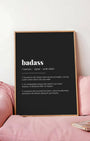 Definition Poster of Badass on Midnight Ink background