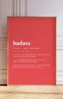 Definition Poster of Badass on Strawberry background